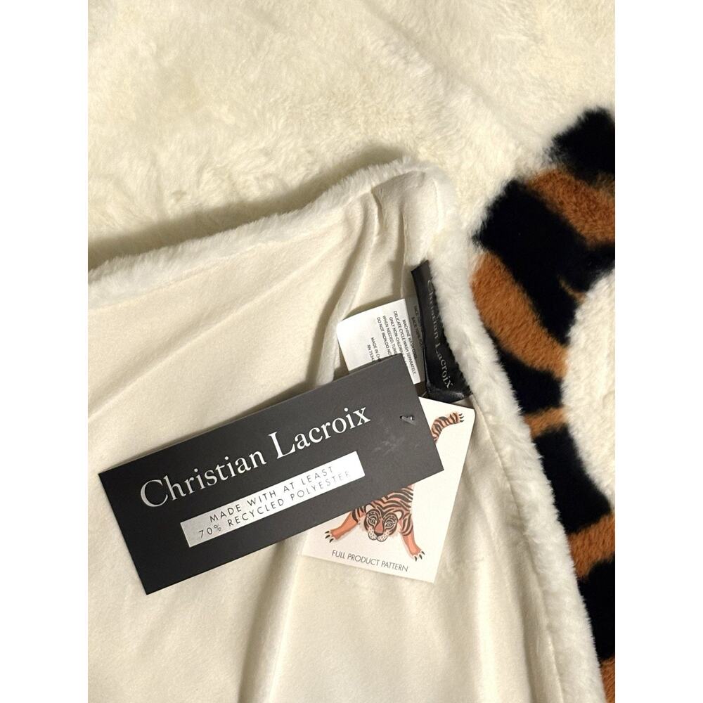 Christian Lacroix Faux Fur Tiger Throw Blanket Tiger Print NWT - Picture 4 of 16